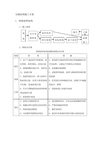 交通标线施工方案