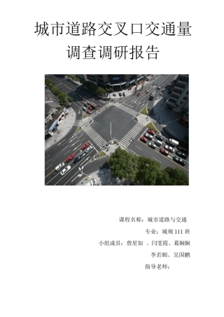 交通流量调查报告1