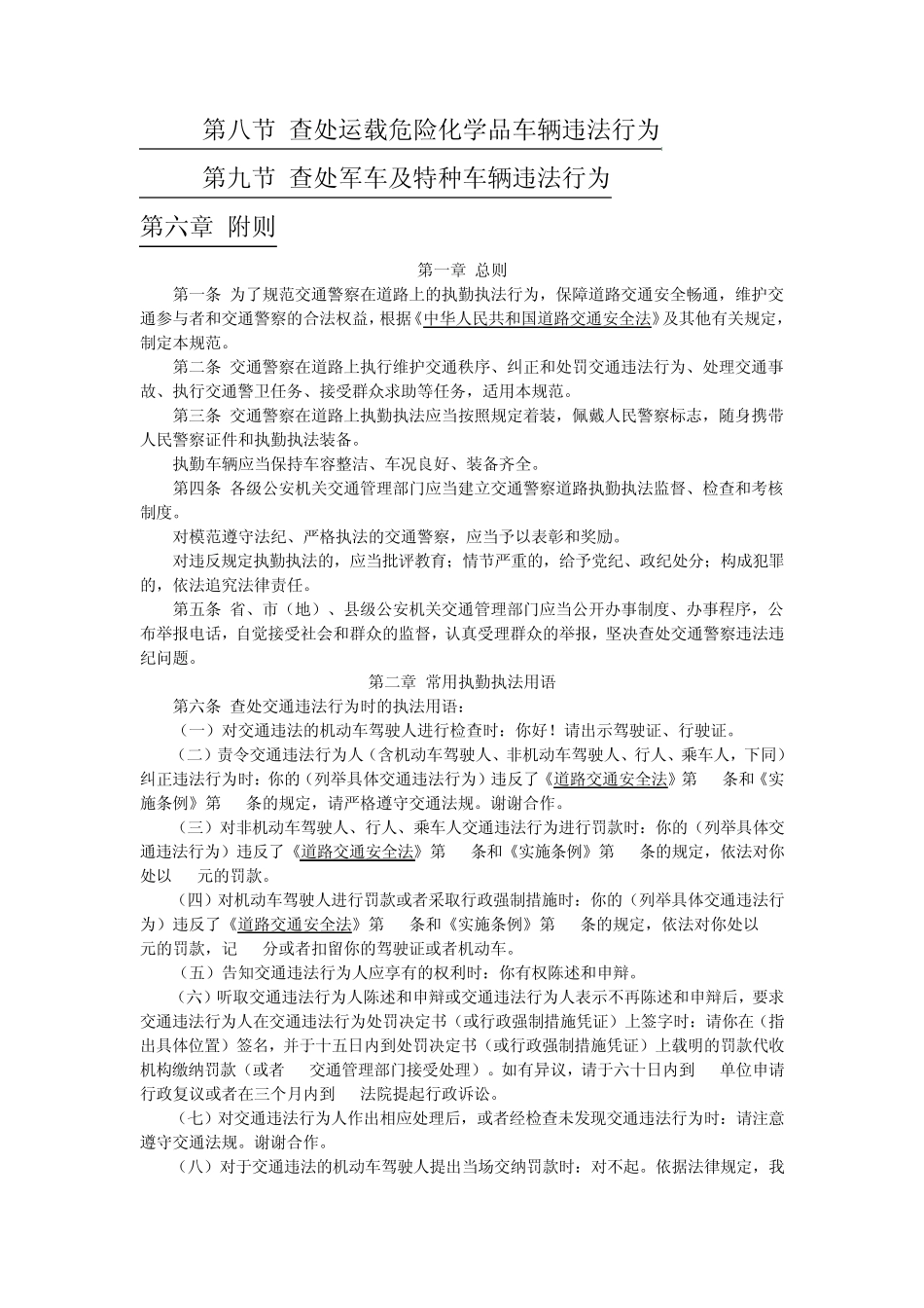 交通警察道路执勤执法工作规范_第2页