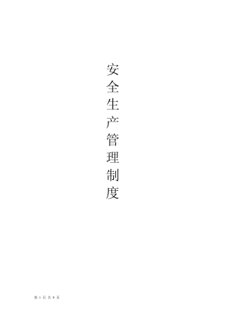 交通运输公司安全生产管理制度