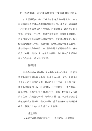 产业联盟组建及实施计划方案