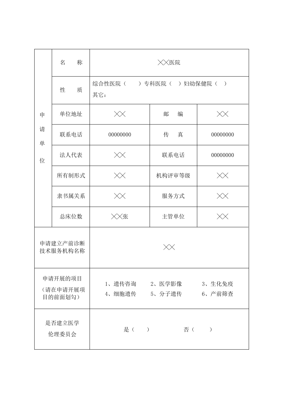 产前诊断(筛查)机构申请书_第2页