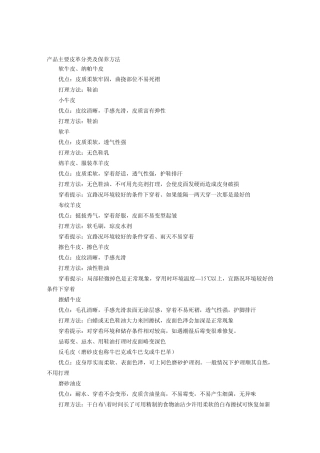 产品主要皮革分类及保养方法
