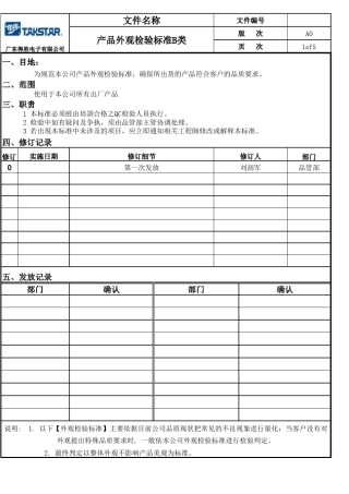 产品外观检验标准B类