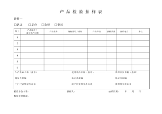 产品检验抽样表