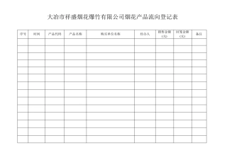 产品流向记录表