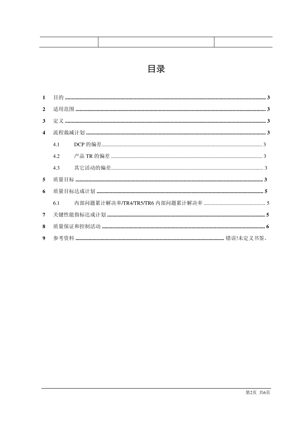 产品质量计划模板样例_第2页