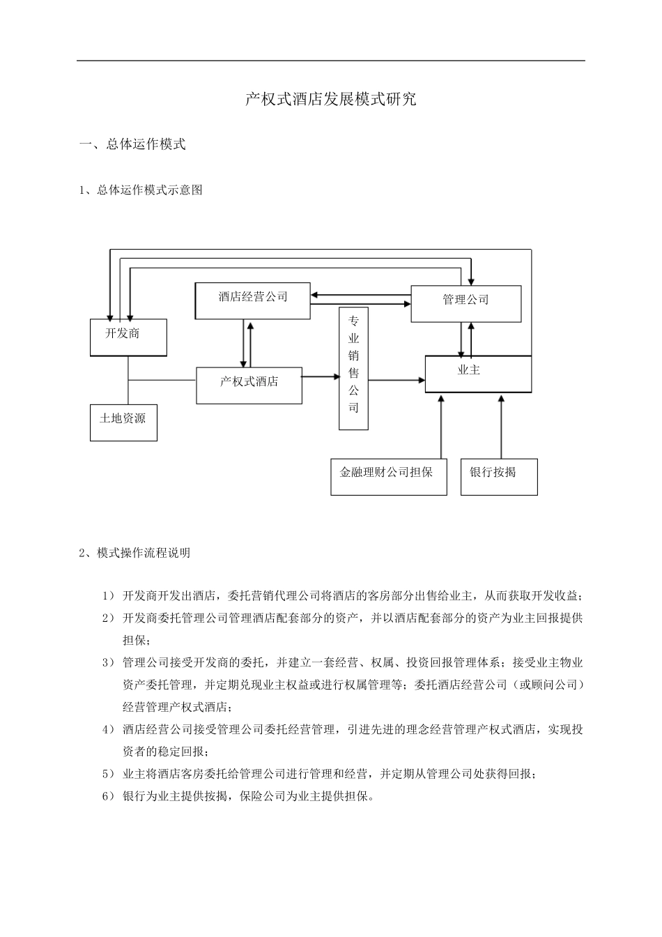 产权式酒店分析及操作模式_第1页