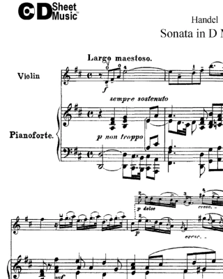 亨德尔D大调小提琴奏鸣曲钢琴伴奏谱