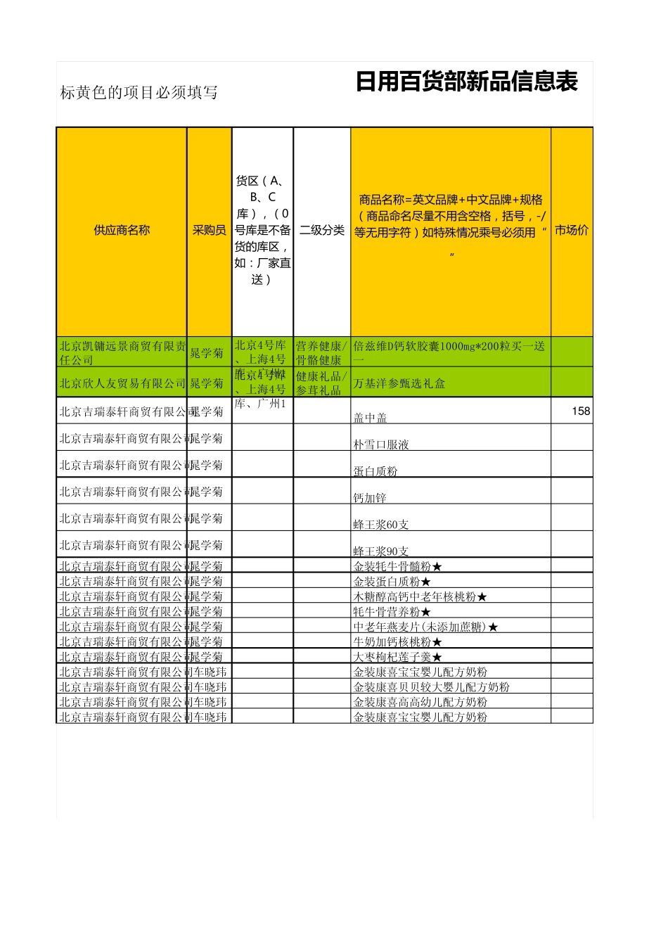 京东_新品表模板_第1页