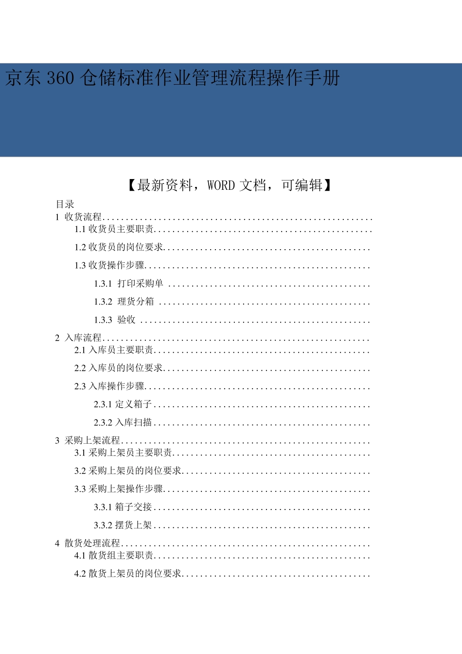 京东仓储标准作业管理流程操作手册_第1页