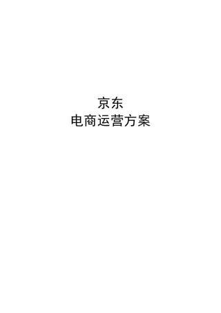 京东电商运营方案