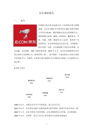 京东调研报告