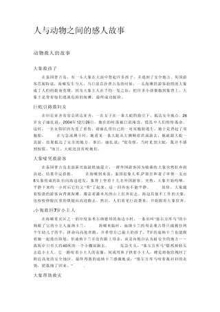 人与动物之间的感人故事
