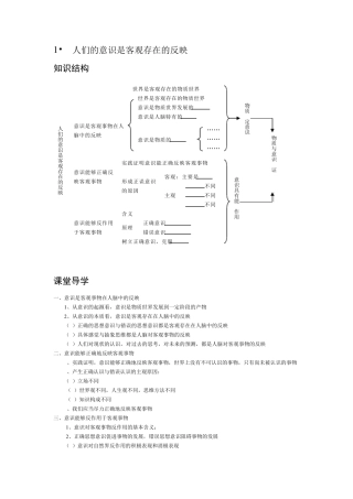 人们的意识是客观存在的反映