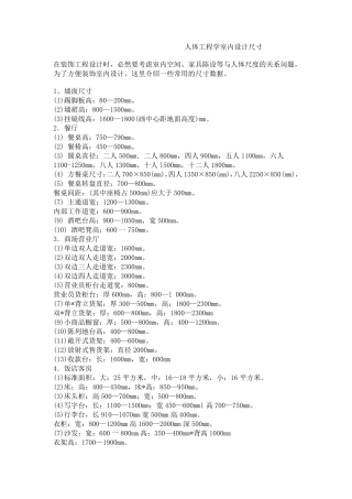 人体工程学室内设计尺寸