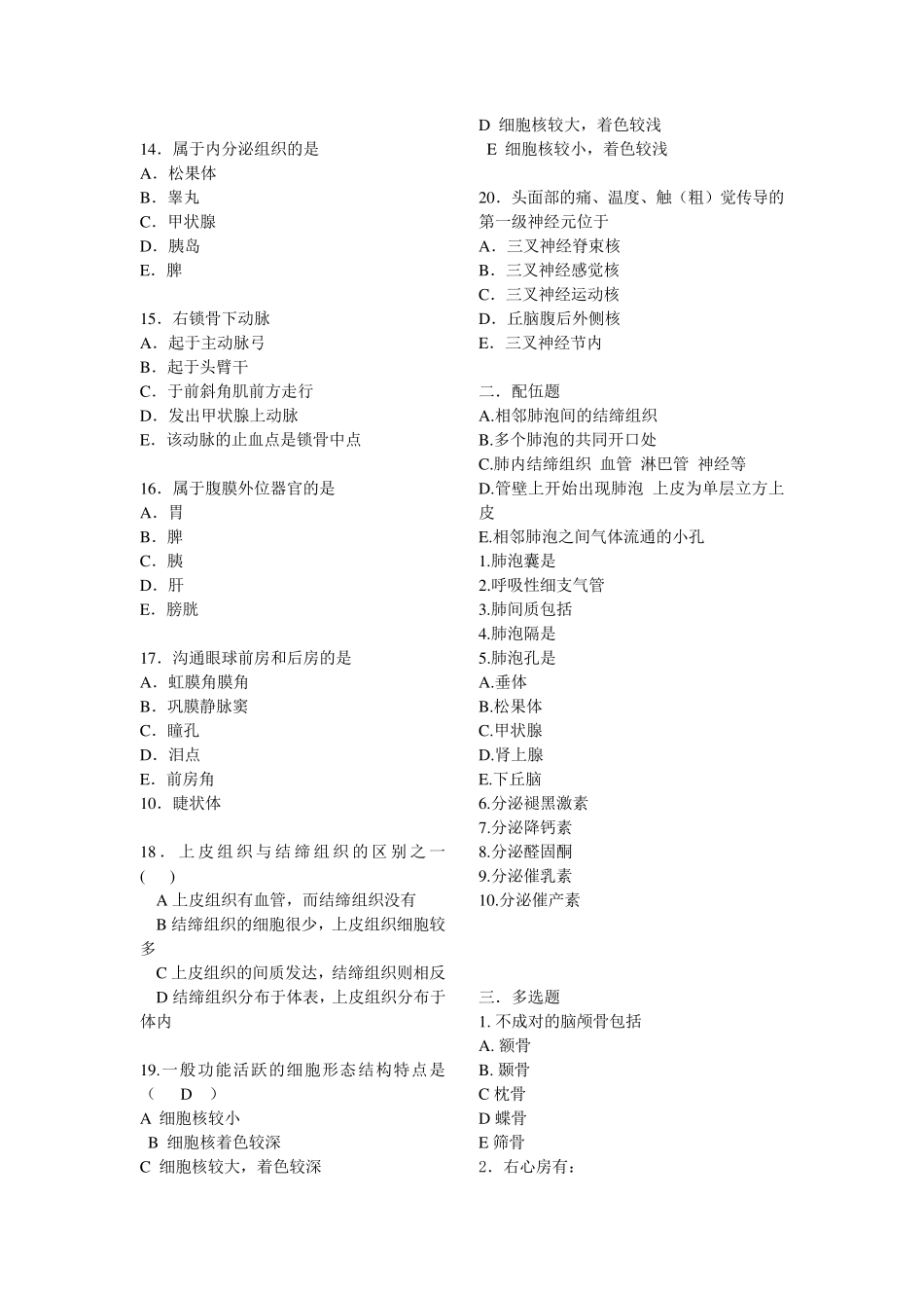 人体形态学试卷模拟_第2页