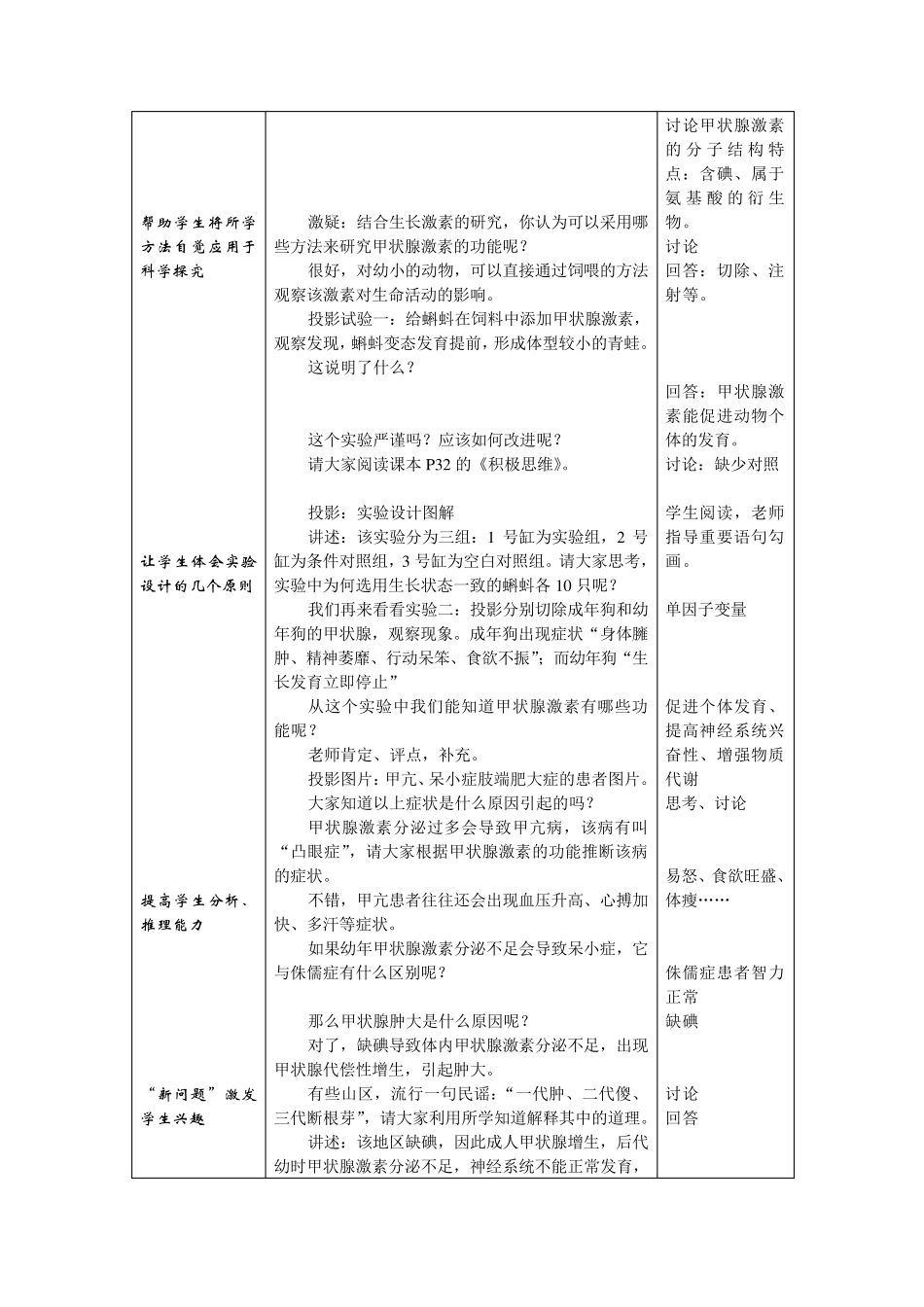 人体的激素调节教学案例_第3页