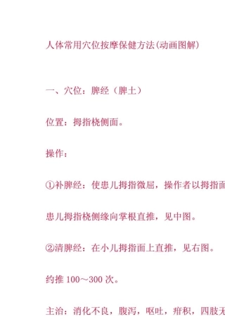 人体穴位大全及穴位按摩保健方法(动画图解)