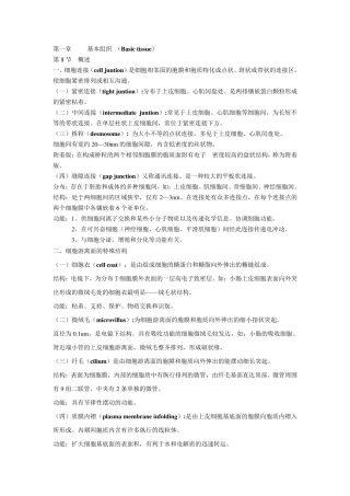 人体组织学与解剖学复习重点