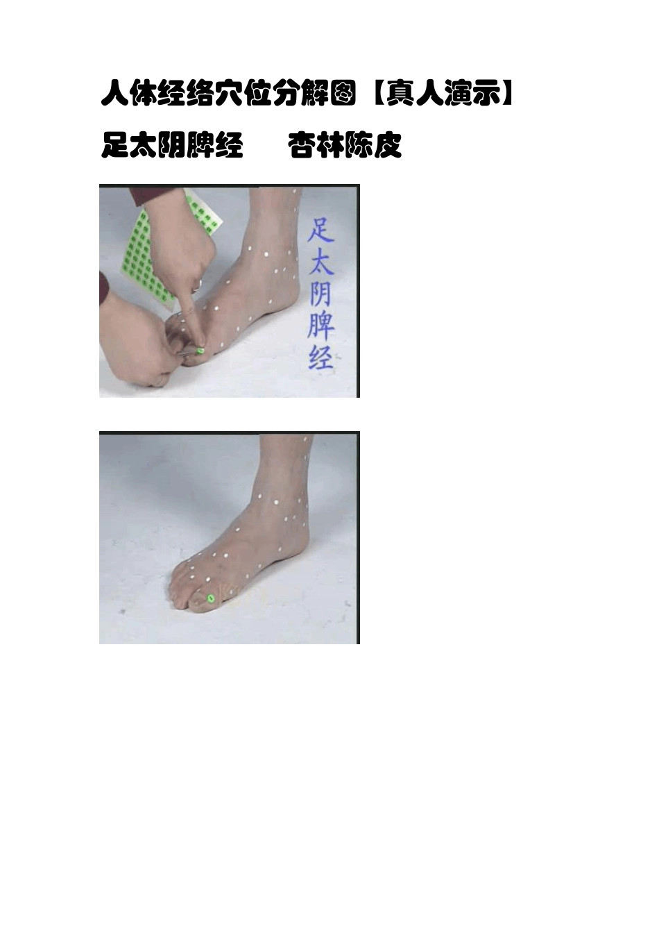 人体经络穴位分解图[真人演示]足太阴脾经_第1页