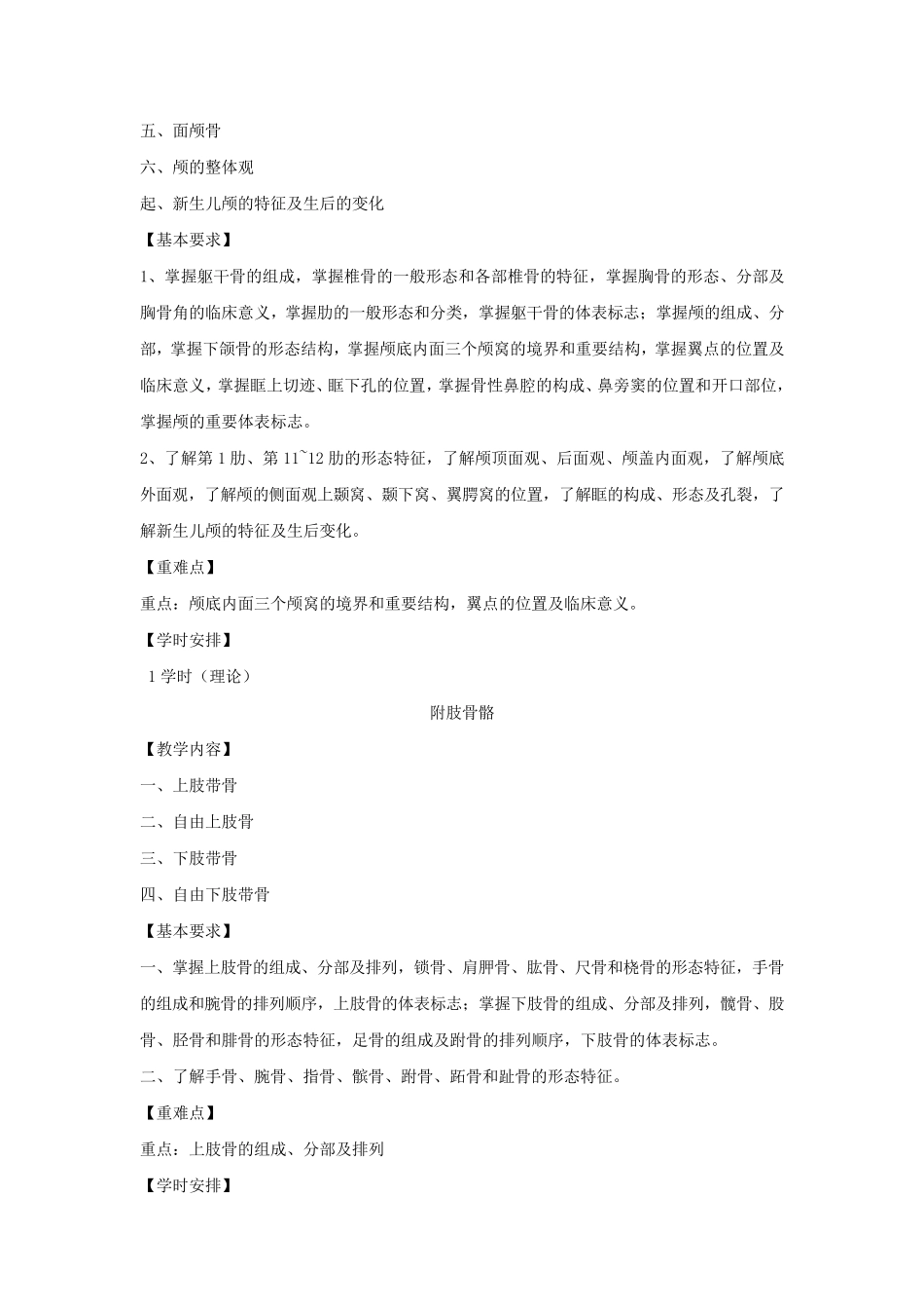 人体解剖学教学大纲_第3页