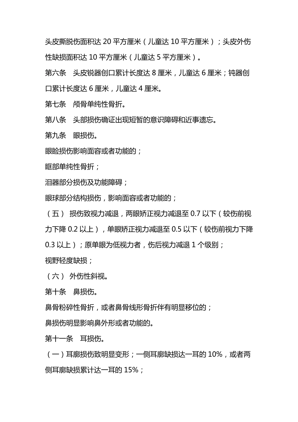 人体轻、重伤鉴定标准_第2页
