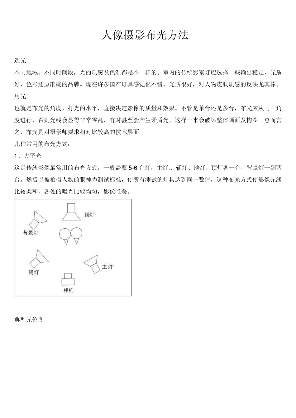 人像摄影布光方法+人像摄影三灯布光法_第1页