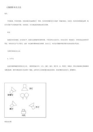 人像摄影布光方法