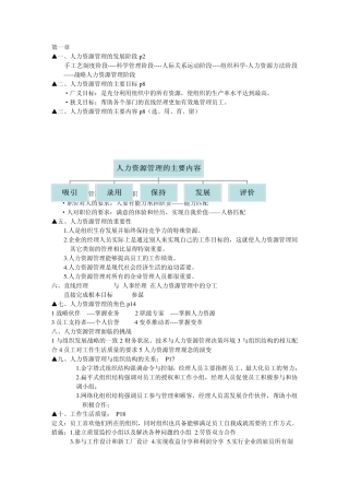 人力资源18章知识点