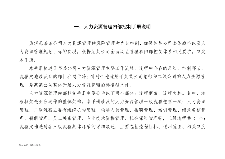 人力资源内控手册(完整资料)_第1页