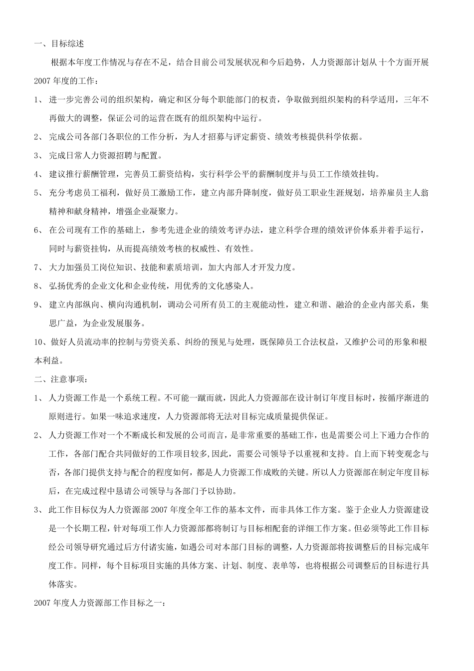 人力资源年度工作计划_第2页