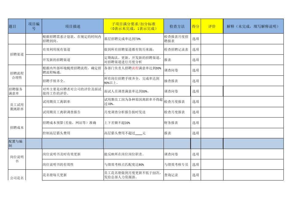 人力资源总监月度考核表_第2页