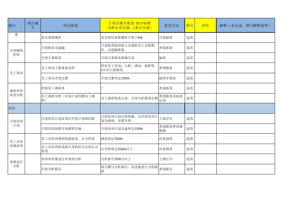人力资源总监月度考核表_第3页