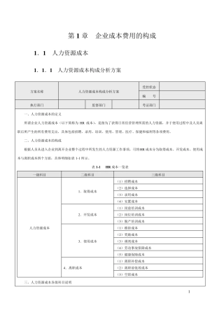 人力资源成本分析