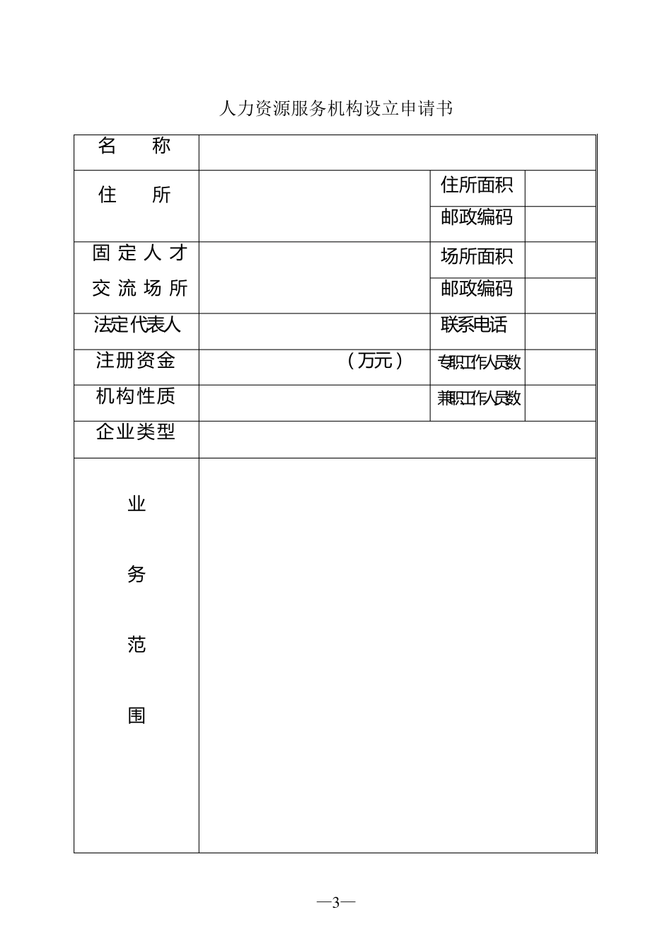 人力资源服务机构申请书_第3页