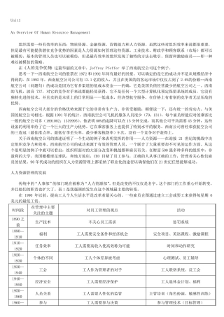 人力资源管理专业英语的翻译