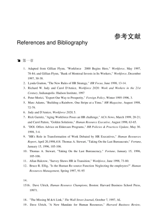 人力资源管理参考文献(英文)