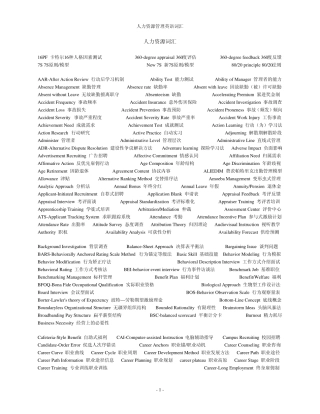 人力资源管理英语词汇