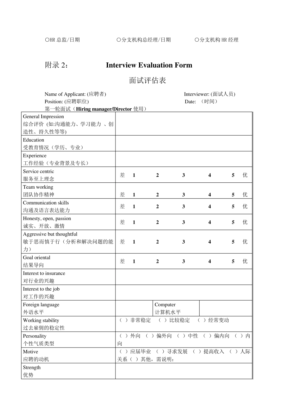 人力资源管理表格_第2页