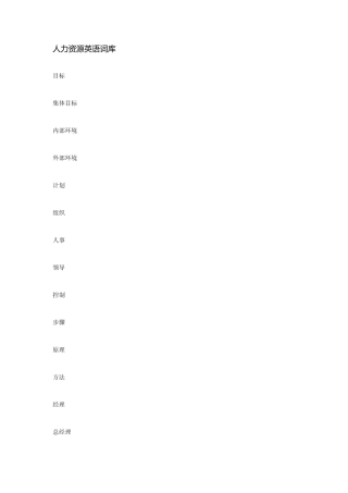 人力资源英语词库