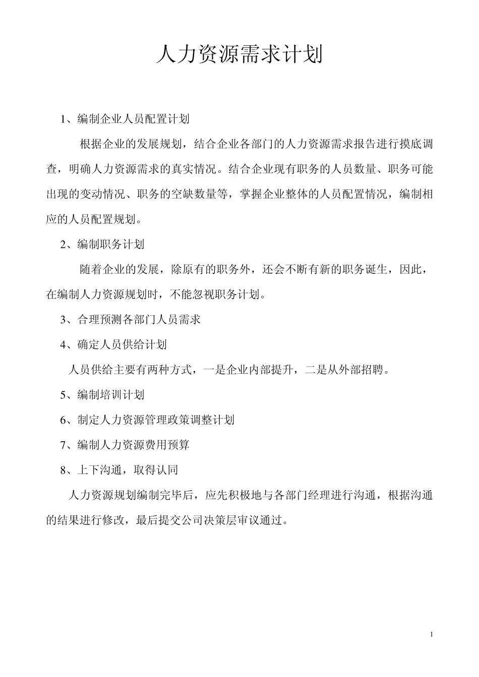 人力资源需求计划_第1页