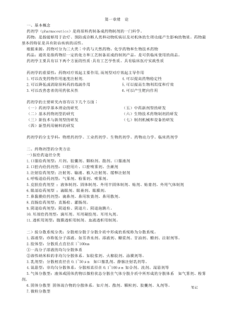 人卫第八版药剂期末总结
