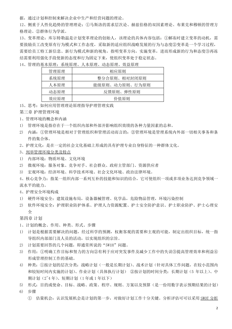 人卫第六版护理管理学重点_第2页
