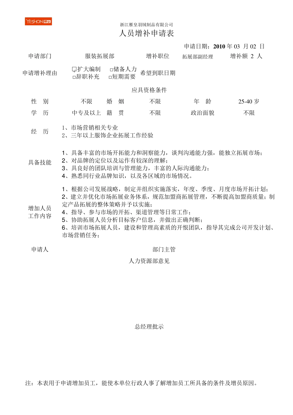 人员增补申请表(已填)_第3页