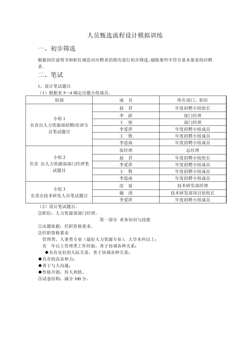人员甄选流程设计及相关训练_第1页