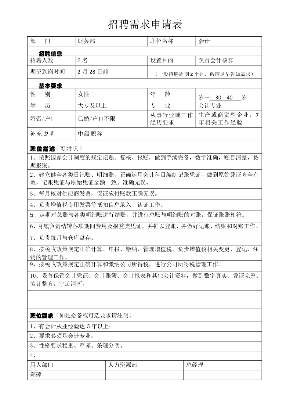 人员需求申请表_第2页
