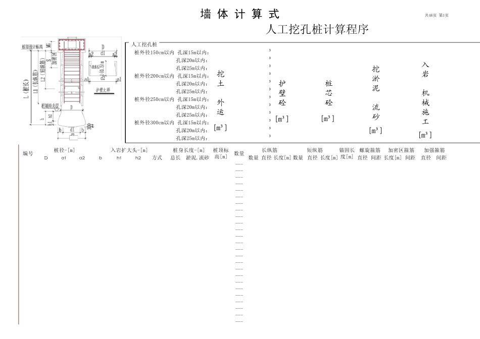 人工挖孔桩计算表(已破解)_第1页
