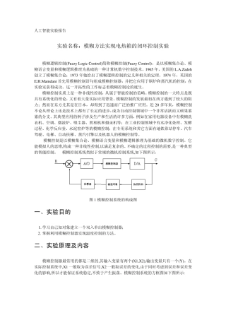人工智能实验报告