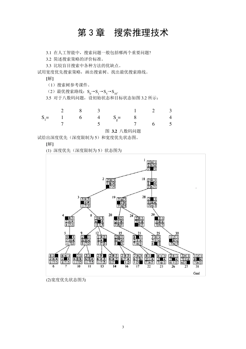 人工智能课程习题与部分解答_第3页